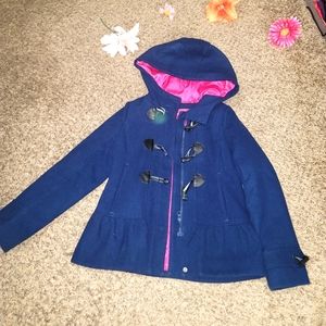 London Fog Ruffle trench Coat for toddler good condition color dark blue